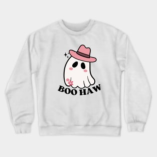 Boo Haw Creepy Cute Cowgirl Ghost Spooky Halloween Party Crewneck Sweatshirt